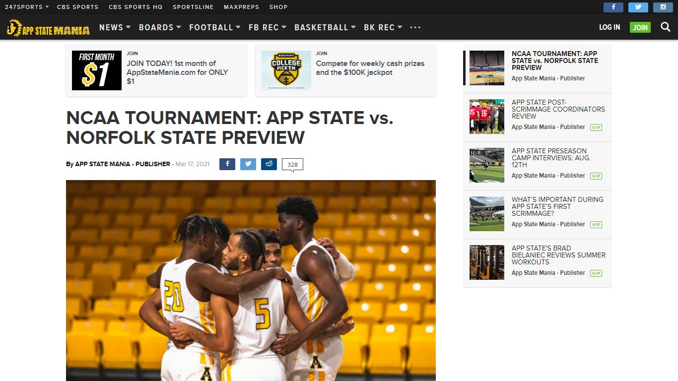 NCAA TOURNAMENT: APP STATE vs. NORFOLK STATE PREVIEW